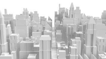 construção da cidade de renderização 3d branca para conteúdo de negócios de propriedade. foto