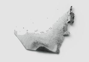 dubai map bandeira mapa de altura de cor de alívio sombreado em fundo branco ilustração 3d foto