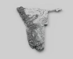 namíbia mapa bandeira mapa de altura de cor relevo sombreado em fundo branco ilustração 3d foto