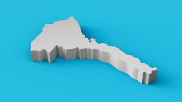 eritreia mapa 3d geografia cartografia e topologia ilustração 3d preto e branco foto