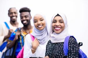 retrato do grupo de estudantes africanos foto