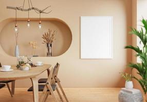 cartaz de estilo interior mínimo simula a parede da sala de estar. .copie o espaço. renderização 3D.