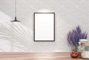 moldura de quarto vazio com parede de azulejos, imagem de fundo interior. foto