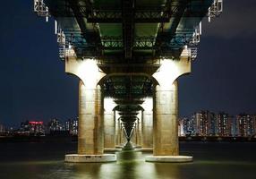 seul han rio visão noturna, ponte ferroviária jamsil foto