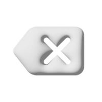 ícone de retrocesso 3d isolado no estilo de arte de papel de fundo branco foto