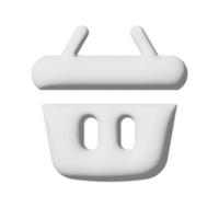 compras, ícone de cesta 3d isolado no fundo branco foto
