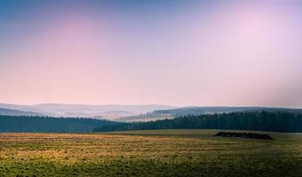 paisagem com campo e céu claro à noite foto