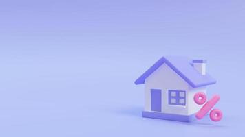 casa simples. idéias de economia de longo prazo para comprar imóveis. ilustração de renderização 3D. foto