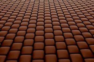 padrão de forma quadrada de chocolate revestido de açúcar mascavo ilustração 3d foto