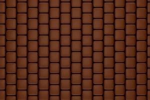 padrão de forma quadrada de chocolate revestido de açúcar mascavo ilustração 3d foto