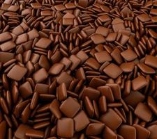 ilustração 3d de forma quadrada de chocolate revestido de açúcar mascavo foto