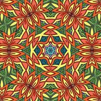 padrão de flores de mandala colorido boho simétrico 394 foto