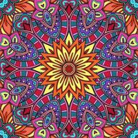 mandala colorida padrão de flores boho simétrico 335 foto