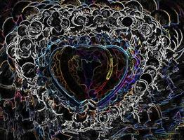 fundo de coração romântico de renderização 3D foto