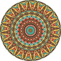 mandala étnica com ornamentos coloridos. cores brilhantes. isolado. foto