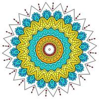 mandala de arte floral brilhante. design étnico com ornamentos coloridos foto