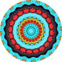 mandala colorida com ornamento floral. forma de flor incomum. vetor oriental, padrões de terapia anti-stress. tecer elementos de design foto