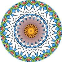 mandala colorida com ornamento floral. forma de flor incomum. vetor oriental, padrões de terapia anti-stress. tecer elementos de design foto