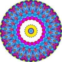 mandala étnica com ornamentos coloridos. cores brilhantes. isolado. foto