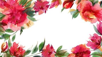 fundo aquarela botânico de peônia rosa foto