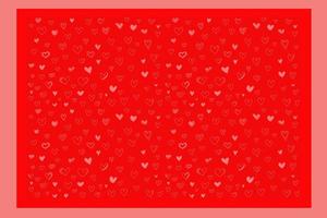 padrão de coração de forma de esboço à mão livre, elementos de design de cor rosa isolados em fundo vermelho, símbolo amor dia dos namorados, tecido têxtil, cartão de arte de papel foto