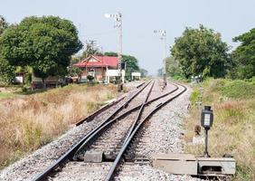 pátio da estação ferroviária foto