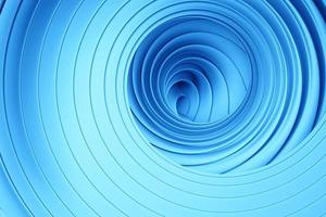 3d renderização fractal redondo azul abstrato, portal. espiral redonda colorida. foto