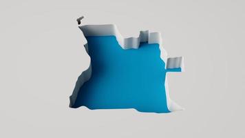 3d ilustração do mapa de angola 3d interior extrude a profundidade do mar do mapa com sombra interna. foto