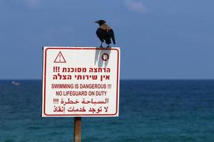 nahariya israel 15 de maio de 2019. sinais de trânsito e sinais em israel. foto