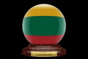 bandeira 3D da Lituânia no globo de neve foto