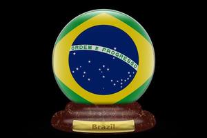 3d bandeira do brasil no globo de neve foto