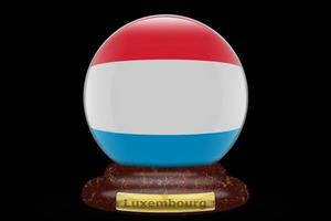 3d bandeira do luxemburgo no globo de neve foto