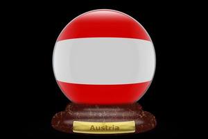bandeira 3D da Áustria no globo de neve foto