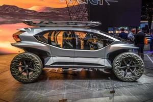 frankfurt, alemanha - setembro de 2019 silver audi ai trail all elétrico offroad concept car, iaa international motor show auto exhibtion foto