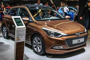 frankfurt - setembro de 2015 hyundai i20 apresentado na iaa internacionala foto