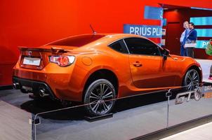 frankfurt - 21 de setembro toyota gt86 apresentado como estreia mundial na 65th iaa internationale automobil ausstellung em 21 de setembro de 2013 em frankfurt, alemanha foto