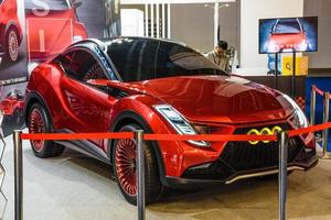 frankfurt, alemanha - carro-conceito elétrico vermelho de setembro de 2019, iaa international motor show auto exhibtion foto