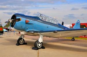 moscou, rússia - aeronave de treinamento t-6 texan em agosto de 2015 apresentada foto