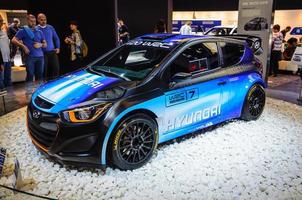 frankfurt - 21 de setembro hyundai i20 wrc 2014 apresentado como estreia mundial no 65th iaa internationale automobil ausstellung em 21 de setembro de 2013 em frankfurt, alemanha foto