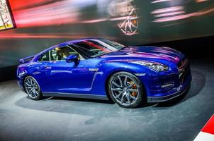 moscou, rússia - agosto de 2012 nissan gt-r r35 apresentado como estreia mundial no 16º salão internacional de automóveis mias moscou em 30 de agosto de 2012 em moscou, rússia foto