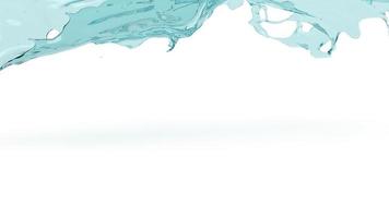 respingos de água na renderização 3d de fundo branco. foto