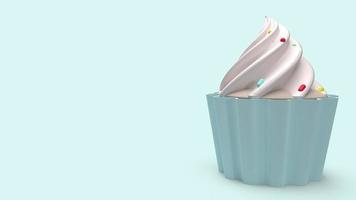 renderização 3d de cupcake para conteúdo de alimentos doces. foto