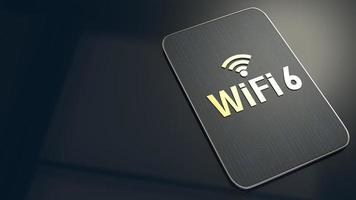 Construção de renderização 3D no tablet para o conceito wifi 6. foto