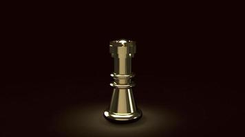 o xadrez de ouro na renderização 3d de imagem abstrata escura para conteúdo de negócios foto