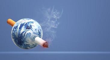 o mundo de renderização 3d sem fundo de imagem do dia do tabaco. foto