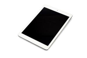 computador tablet branco sobre fundo branco foto