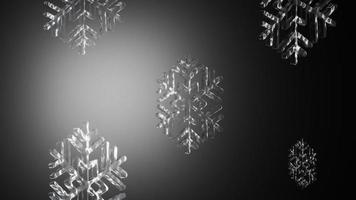 fundo abstrato floco de neve de renderização 3D em tom escuro foto