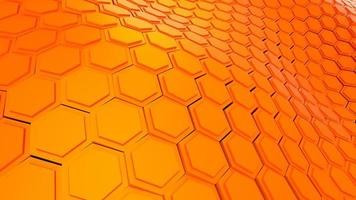 fundo de renderização 3d hexágono laranja foto