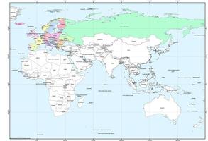 mapa da administração estatal em partes do continente europeu foto