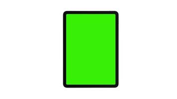maquete de computador tablet com tela verde isolada no fundo branco. ilustração 3D foto